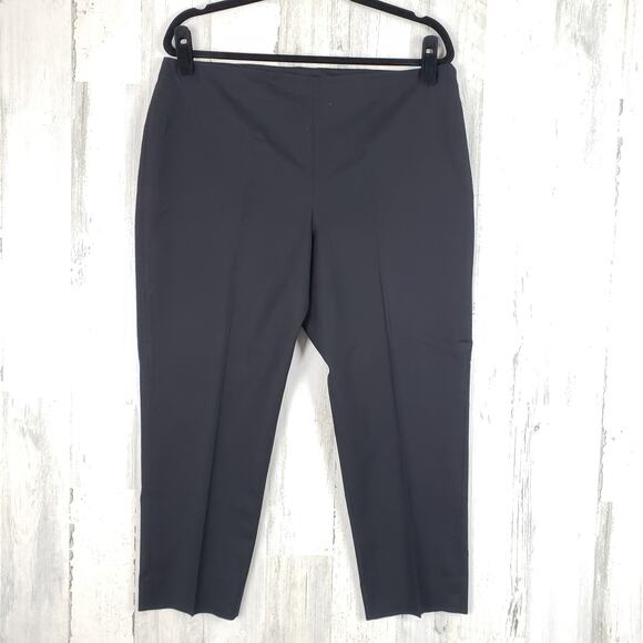 Adrienne Vittadini Side-Zip Cropped Slim Fit Flat Front Dress Pants Size 14 - Picture 1 of 10